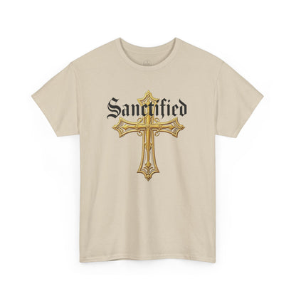 Sanctified Men's Gothic Cross T-Shirt – Faith in Bold Elegance