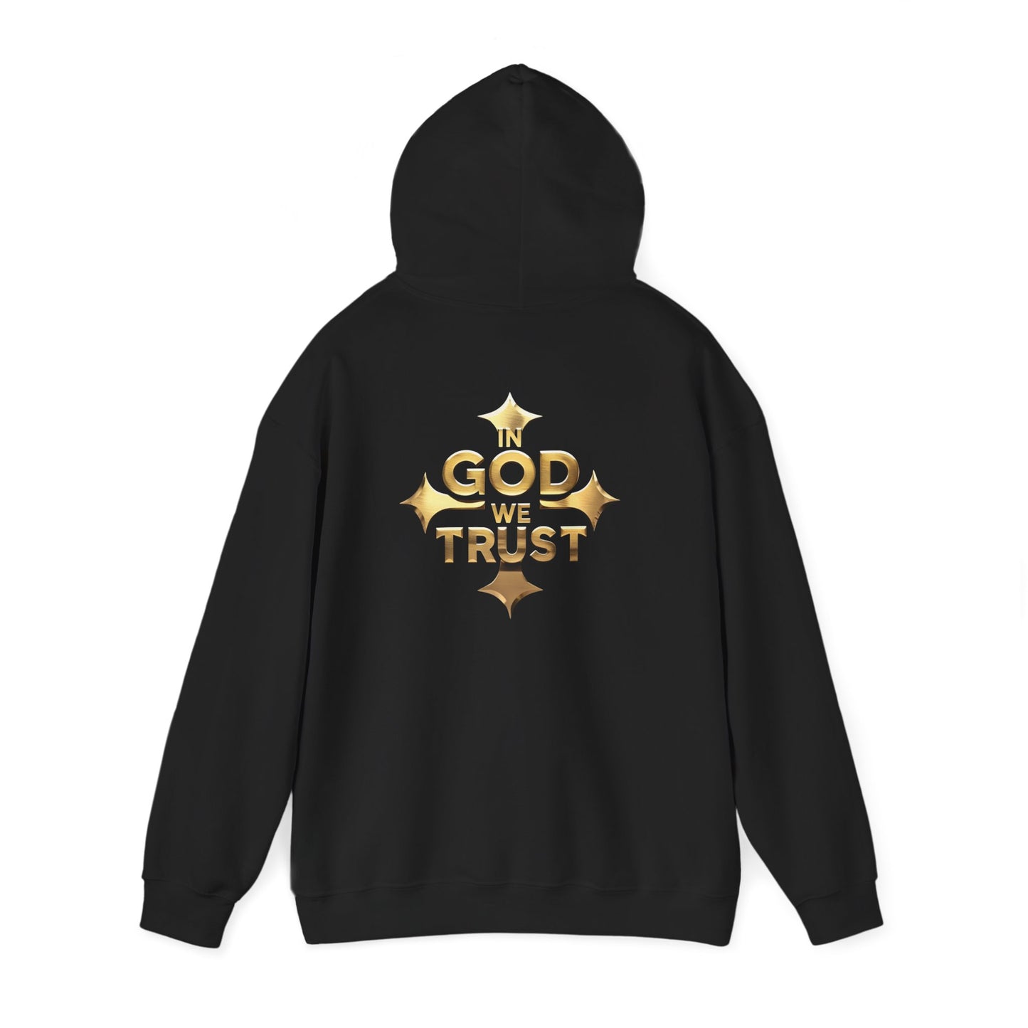 In God We Trust (Gold) - Women's Christian Hoodie with Golden Cross