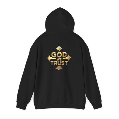 In God We Trust (Gold) - Women's Christian Hoodie with Golden Cross