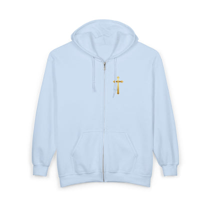 Sanctified Women's Gothic Cross Zip-Up Hoodie – Faith & Comfort