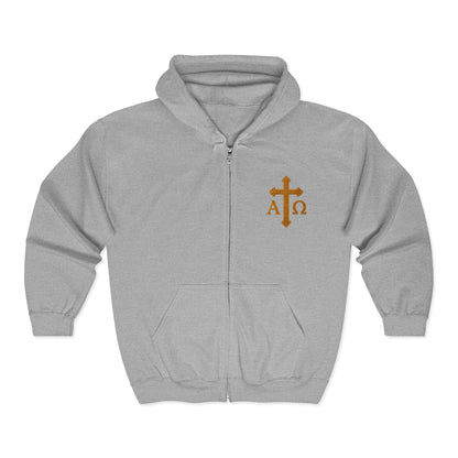 Alpha & Omega Zip-Up Hoodie for Men