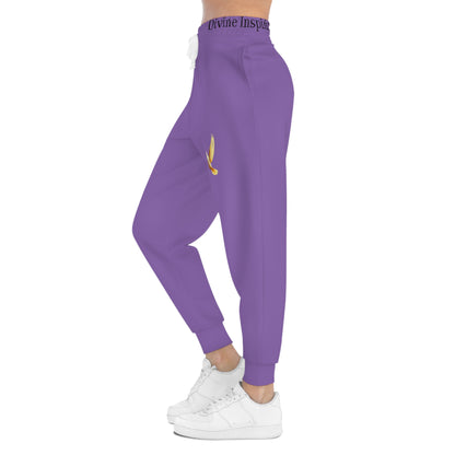 Peaceful Spirit Women's Jogging Pants in Purple with Dove in Flight Design