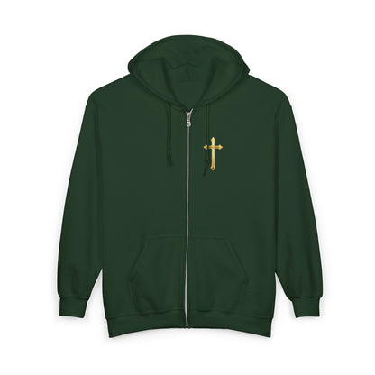 Sanctified Women's Gothic Cross Zip-Up Hoodie – Faith & Comfort