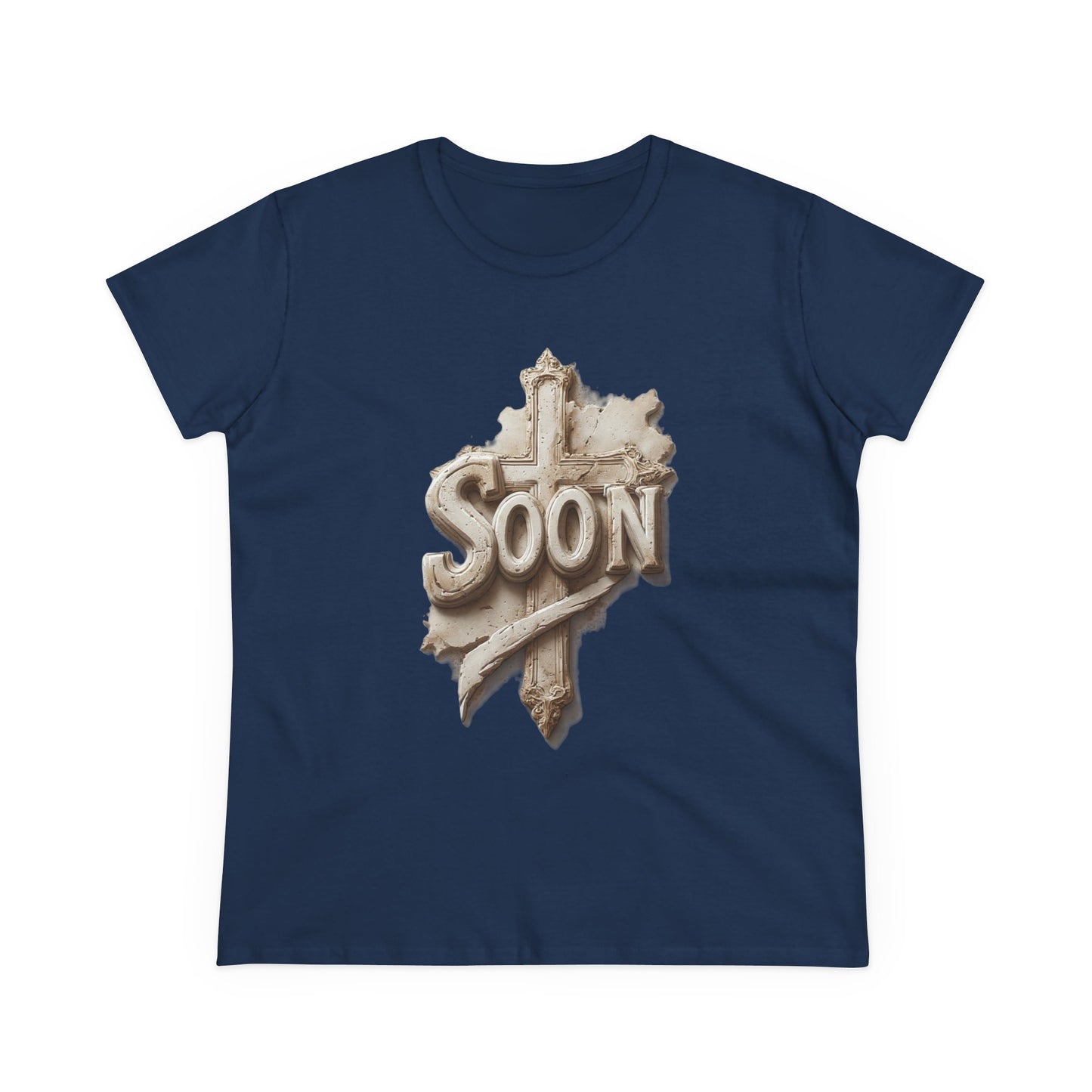 “Soon” Cross Women’s Christian Tee – Bold Faith Made Beautiful