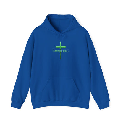 In God We Trust – Men’s Christian Hoodie (Green Design)