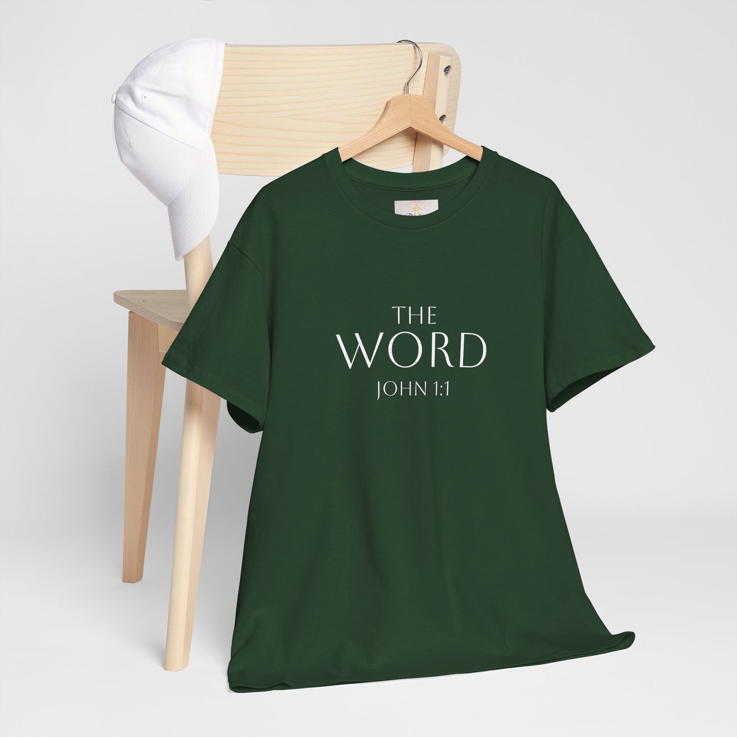 “The Word Eternal” – Men’s Christian Tee with John 1:1 Scripture - White Lettering