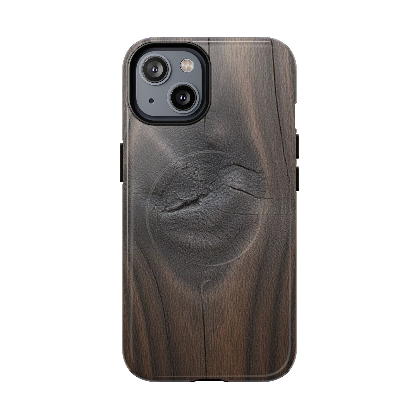 Faith Rooted in Strength – Dark Wood Grain iPhone Magnetic Tough Case