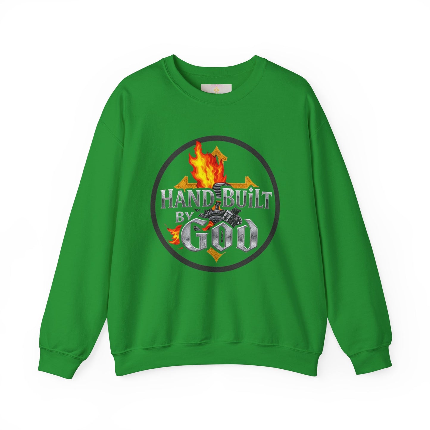 Men’s “Hand Built by God” Christian Sweatshirt – Bold Faith Identity Pullover