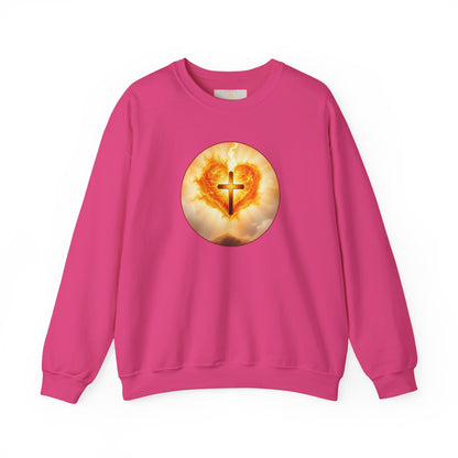 Women’s Sacred Heart Christian Sweatshirt – Symbol of Divine Love Pullover