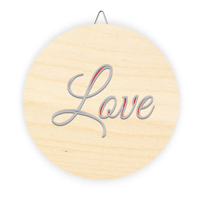 Faith, Hope and Love 'Love' Wall Hanging  — Inspirational Christian Wooden Décor