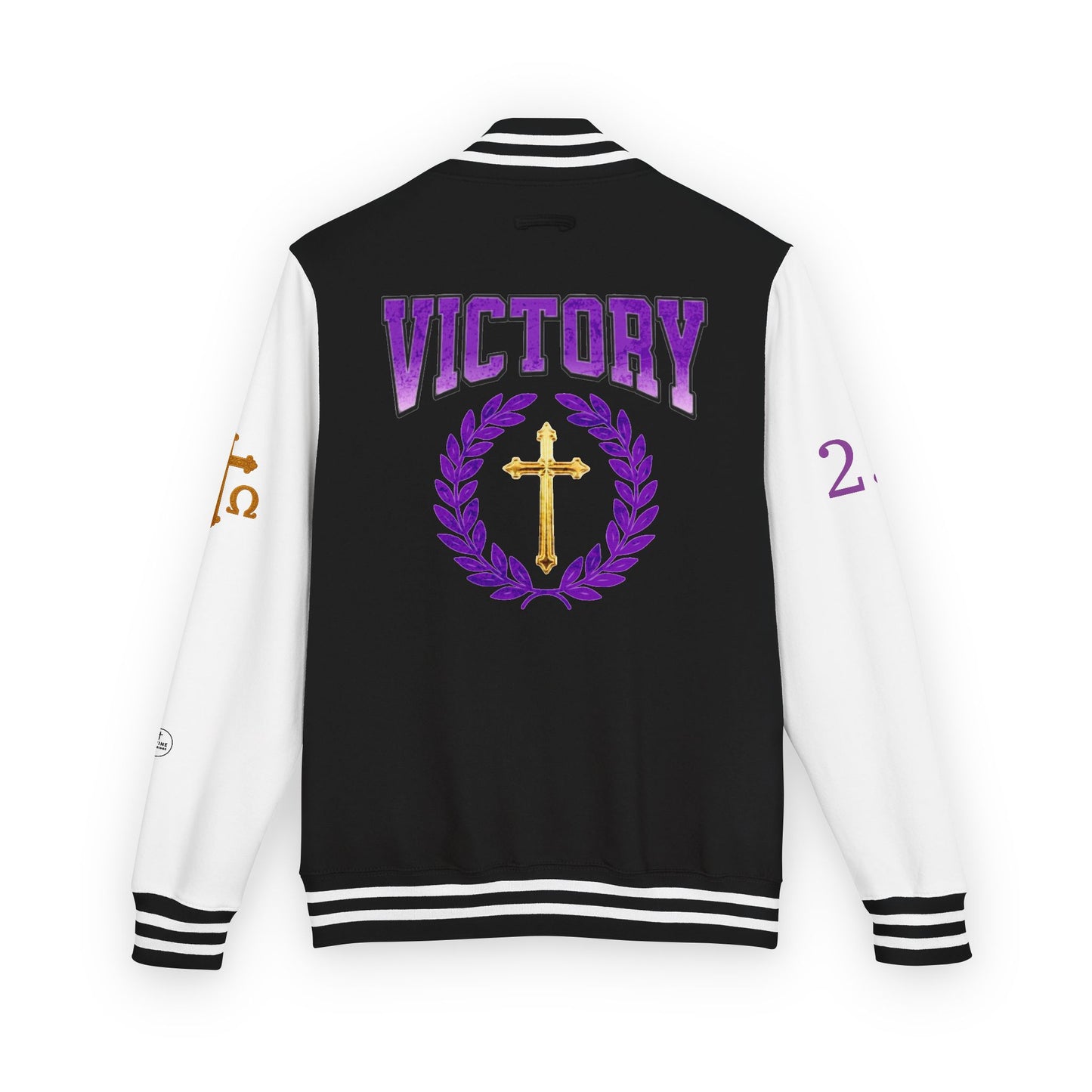 Victory in Christ Women’s Letterman Jacket – Grace in Triumph
