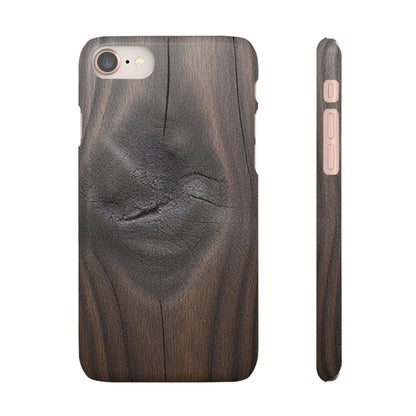 iPhone Snap Case – Dark Wood Grain Design