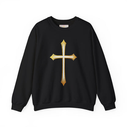 Women’s Gold Cross Sweatshirt – Christian Faith Apparel