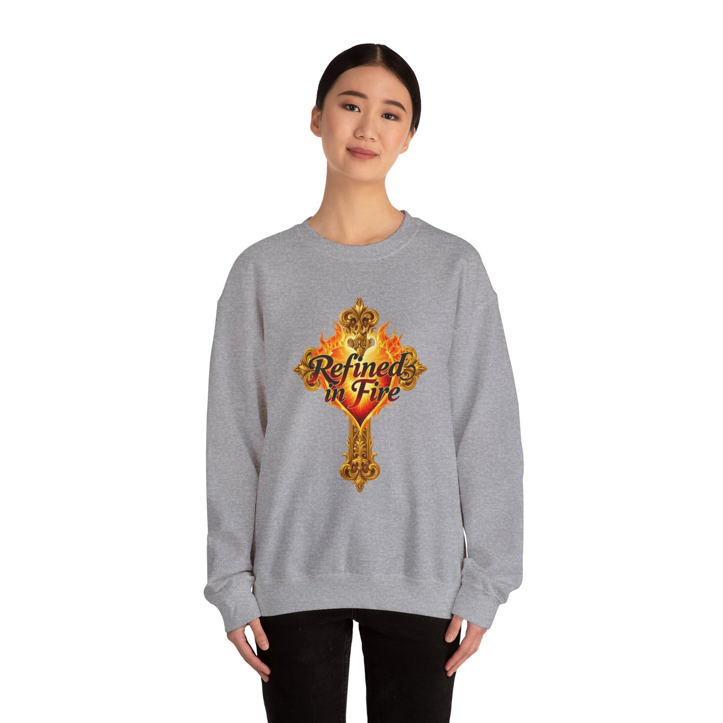 Refined in Fire - Women's Ornate Christian Sweatshirt