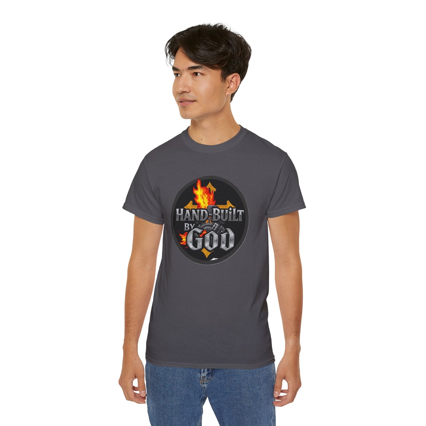 Men’s “Hand Built By God” Christian T-Shirt
