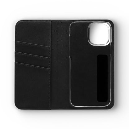Black with Gold Cross & 1 Corinthians 1:18 - iPhone Flip/Wallet Phone Case