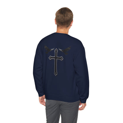 God’s Grace: Cross & Ravens Men's Sweatshirt