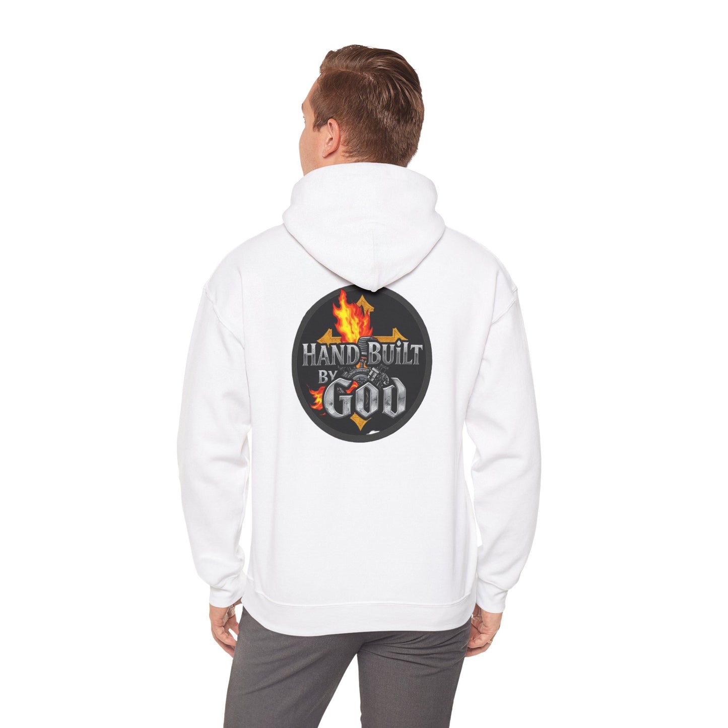 Hand Built By God - Bold Christian Men’s Hoodie