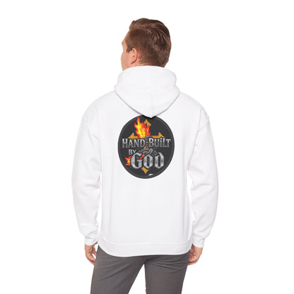 Hand Built By God - Bold Christian Men’s Hoodie