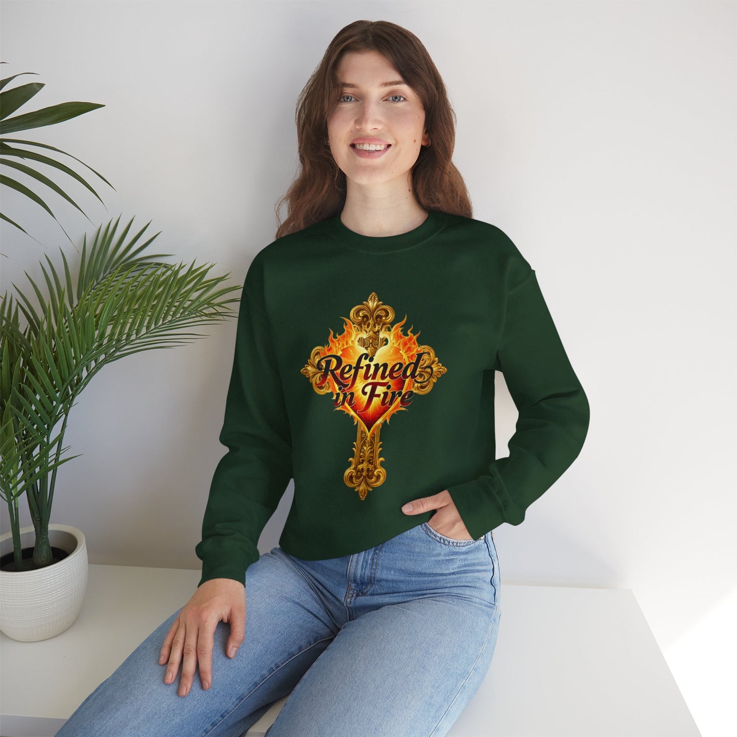 Refined in Fire - Women's Ornate Christian Sweatshirt
