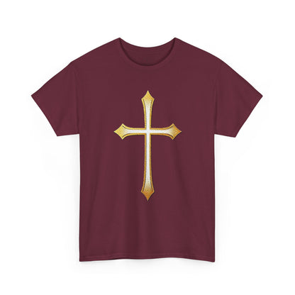 Men’s Gold Cross Tee – Christian Faith-Inspired Apparel