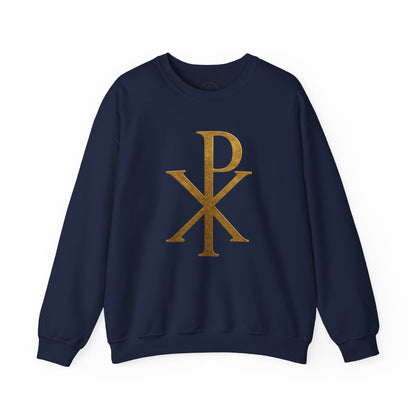 Chi Rho (Gold) - Men's Christian Sweatshirt