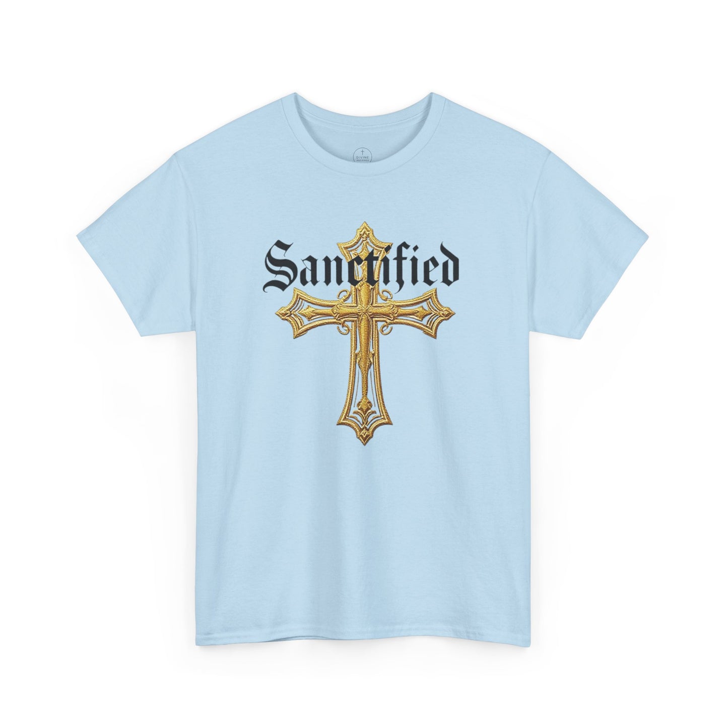Sanctified Men's Gothic Cross T-Shirt – Faith in Bold Elegance