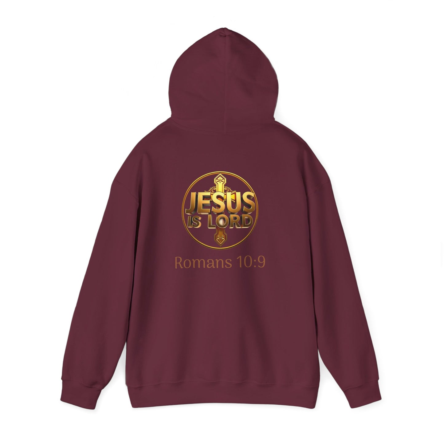 Jesus is Lord - Men's Christian Hoodie with Golden Cross