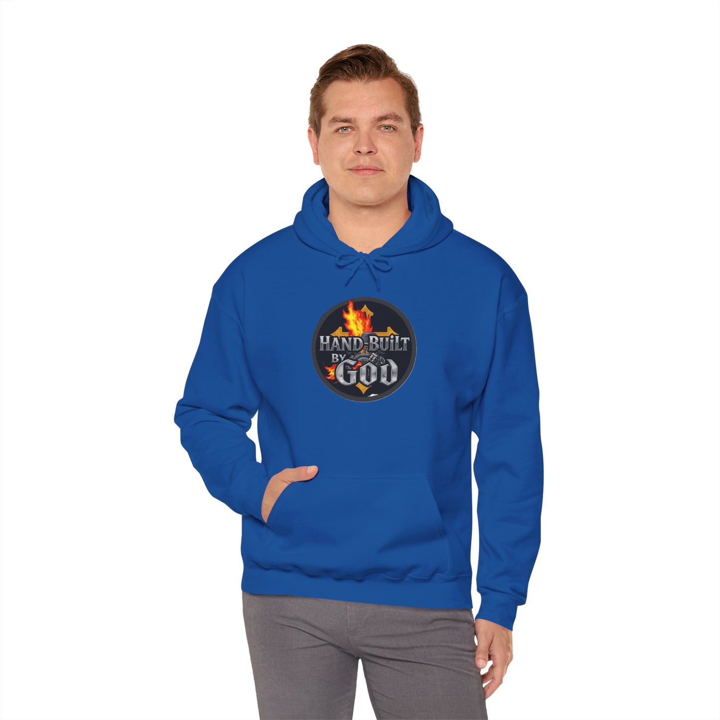 Hand Built By God - Bold Christian Men’s Hoodie