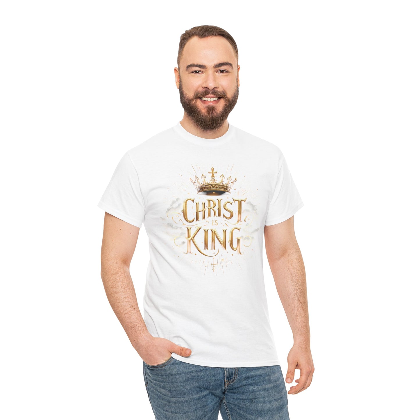 Christ is King Crowned - Men's Christian T-Shirt