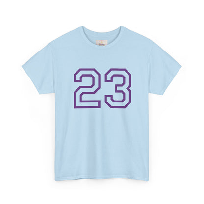 Psalm 23 Men’s T-Shirt – Inspired Sports-Style Shirt (Purple Lettering)
