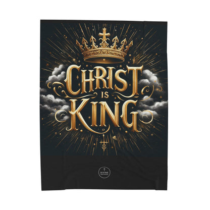 Christ Is King Velveteen Plush Blanket – Luxurious Christian Home Décor