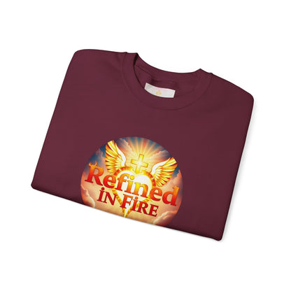 Women’s “Refined in Fire” Christian Sweatshirt – Bold Flame Design Pullover