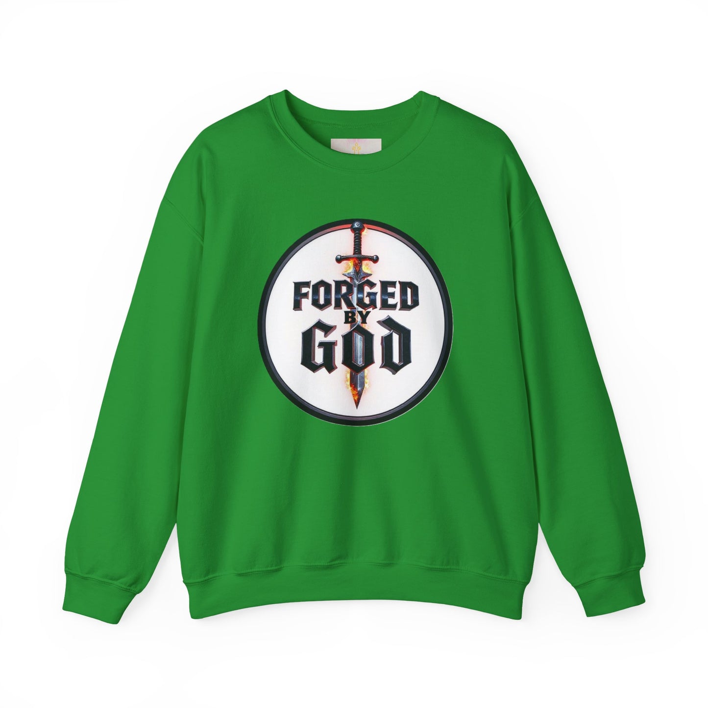 Forged by God Men’s Christian Sweatshirt – Bold Faith Apparel
