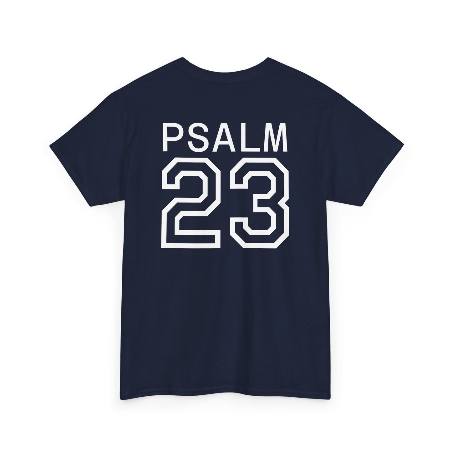 Psalm 23 Men’s T-Shirt – Inspired Sports-Style Shirt (White Numbering)