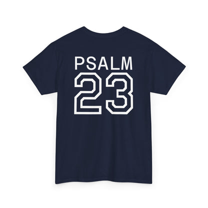 Psalm 23 Men’s T-Shirt – Inspired Sports-Style Shirt (White Numbering)