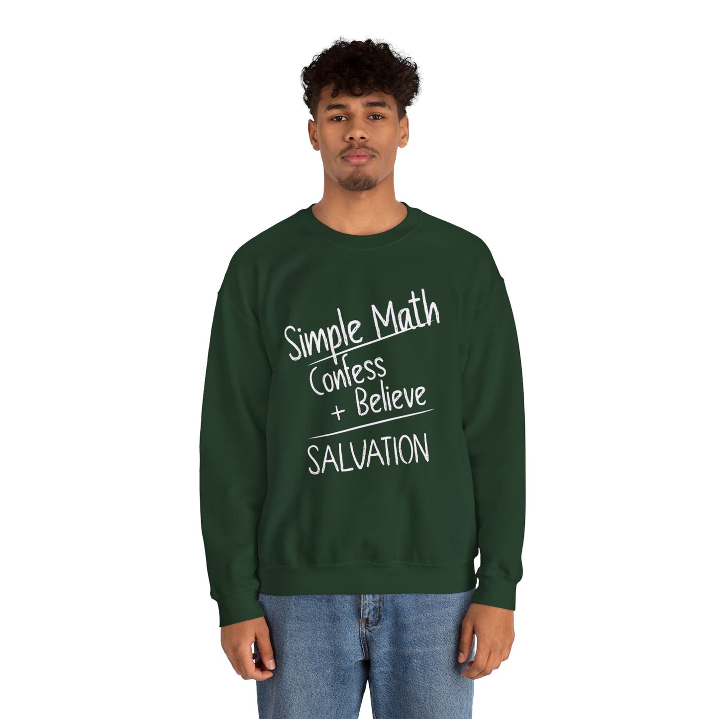 Simple Math - Men’s Christian Sweatshirt (White Chalk)