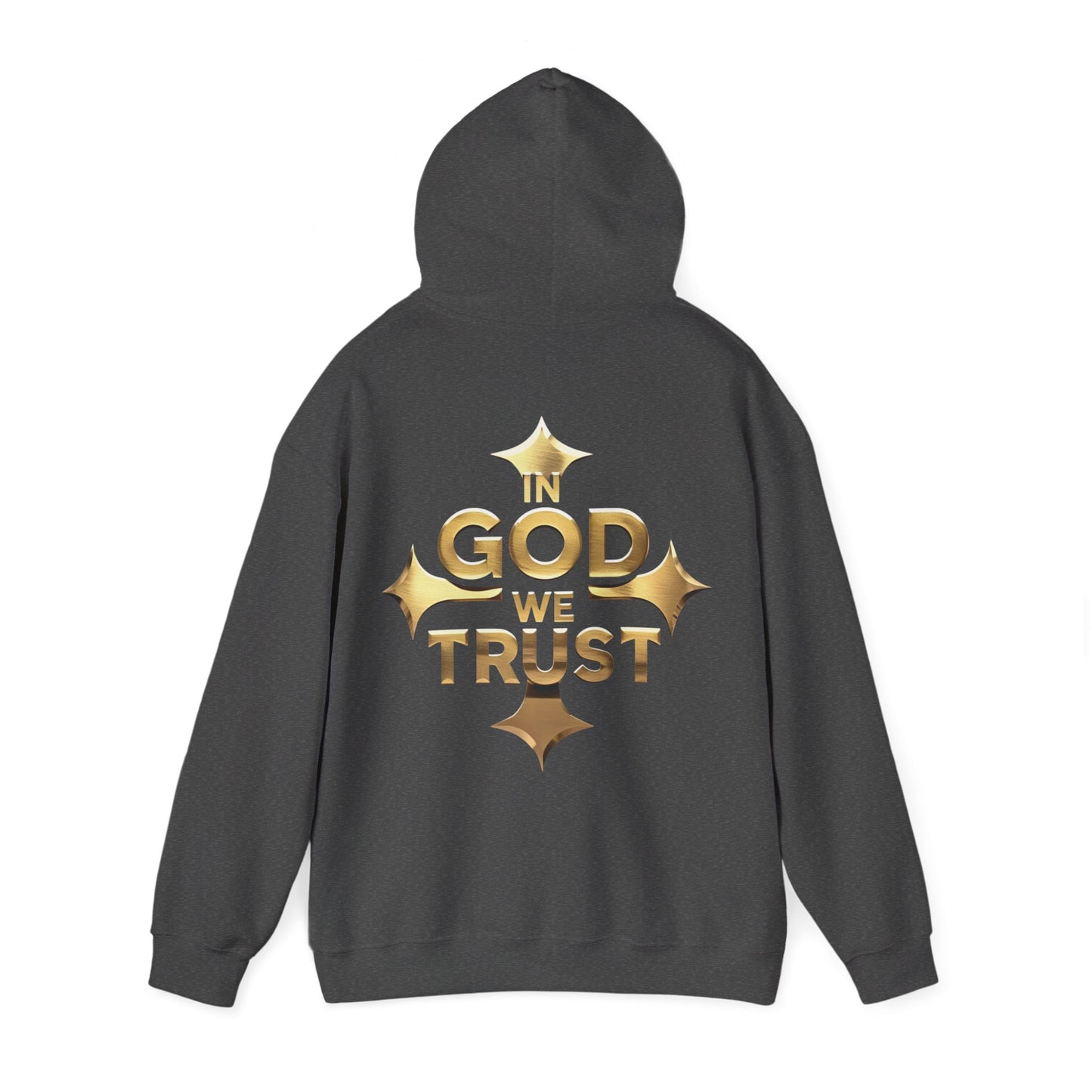 Bold Faith in Gold – “In God We Trust” Christian Men’s Hoodie