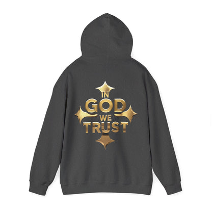 Bold Faith in Gold – “In God We Trust” Christian Women’s Hoodie