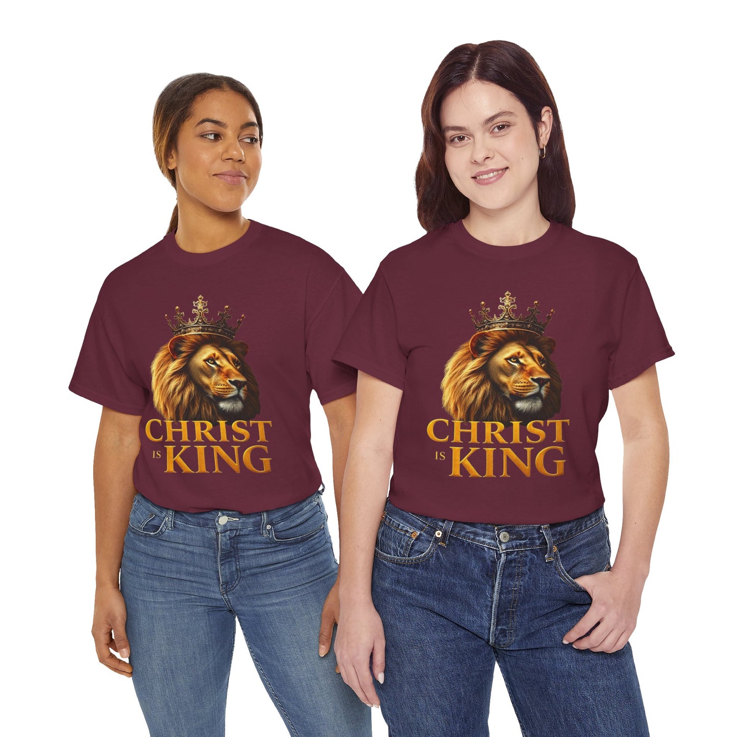 Christ Is King – Lion & Cross Women’s Christian Tee