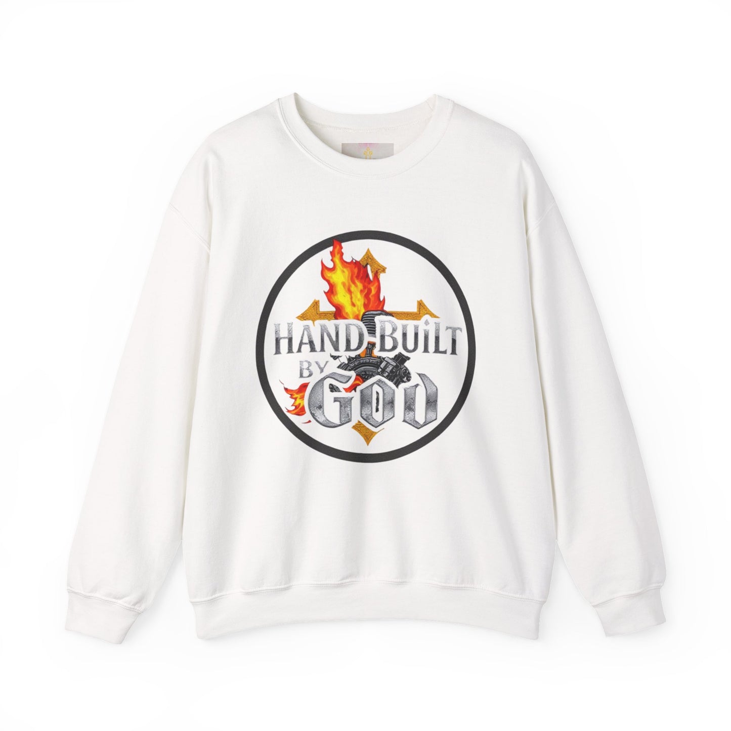 Men’s “Hand Built by God” Christian Sweatshirt – Bold Faith Identity Pullover