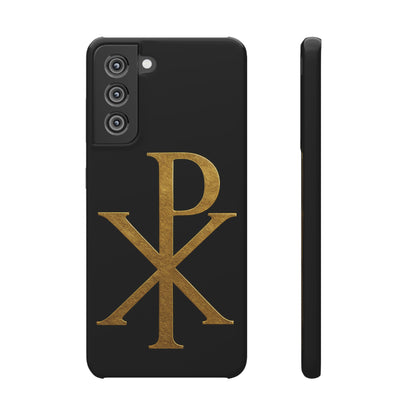 Our Eternal Hope in Christ - Black Chi Rho Snap Case for Samsung