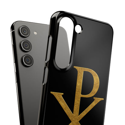 Our Eternal Hope in Christ - Black Chi Rho Snap Case for Samsung