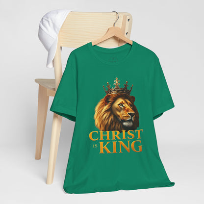 Christ is King Crowned Lion Tee – Inspirational Christian Shirt