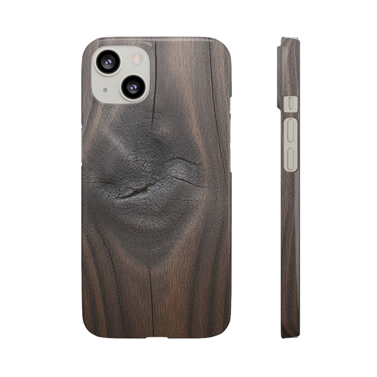 iPhone Snap Case – Dark Wood Grain Design