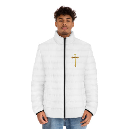 Fortified Light Men’s Puffer Jacket – Gold Cross Crest
