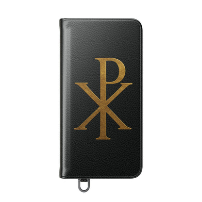 Black Chi Rho Symbol Wallet Case for Samsung– “I am the Way, the Truth, the Life”