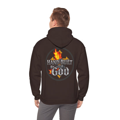 Men’s “Hand Built By God” Christian Hoodie – Bold Faith Identity Pullover