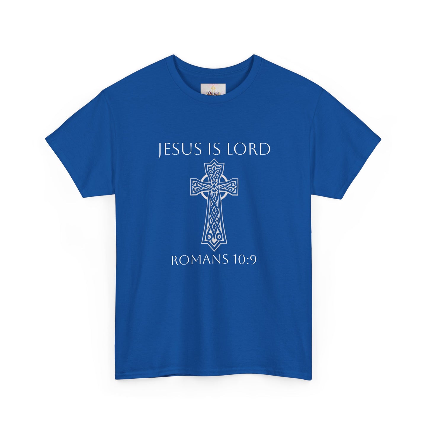 Women's Jesus is Lord Christian T-Shirt – Modern Cross Design (White Lettering)
