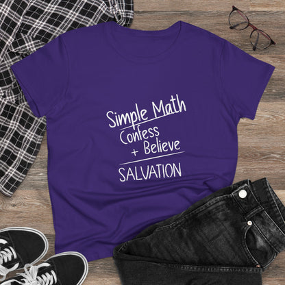 Simple Math Women’s T-Shirt – Bold Faith (White Chalk)
